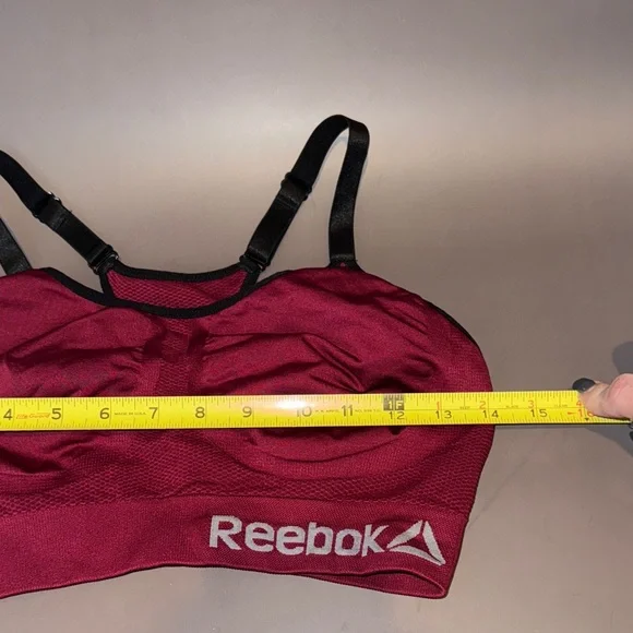 Reebok Women's Burgundy Sports Bra Size XL No Padding Very Good Condition - Picture 8 of 8